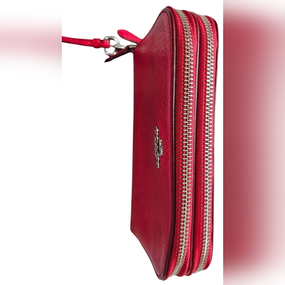 Coach Red Leather Wallet/Wristlet Dual Zipper With Coin Slot, Awesome Condition! - Picture 5 of 12